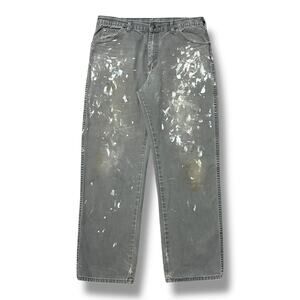 Vintage Dickies Carpenter Pants Paint Splatter Thrashed y2k Workwear 34x30